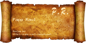 Papp Raul névjegykártya