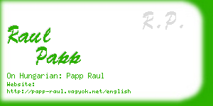 raul papp business card